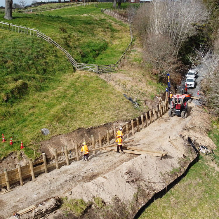 Fully Fenced Retaining Wall Gallery