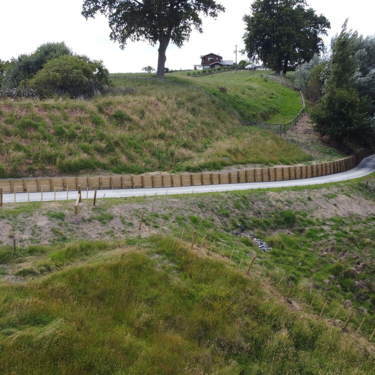Fully Fenced Retaining Wall Gallery