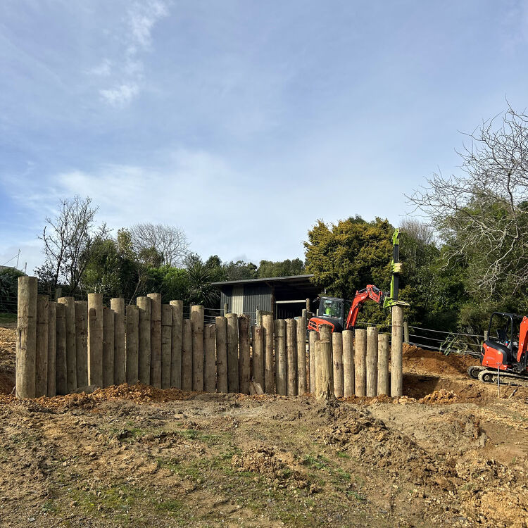 Fully Fenced Retaining Wall Gallery