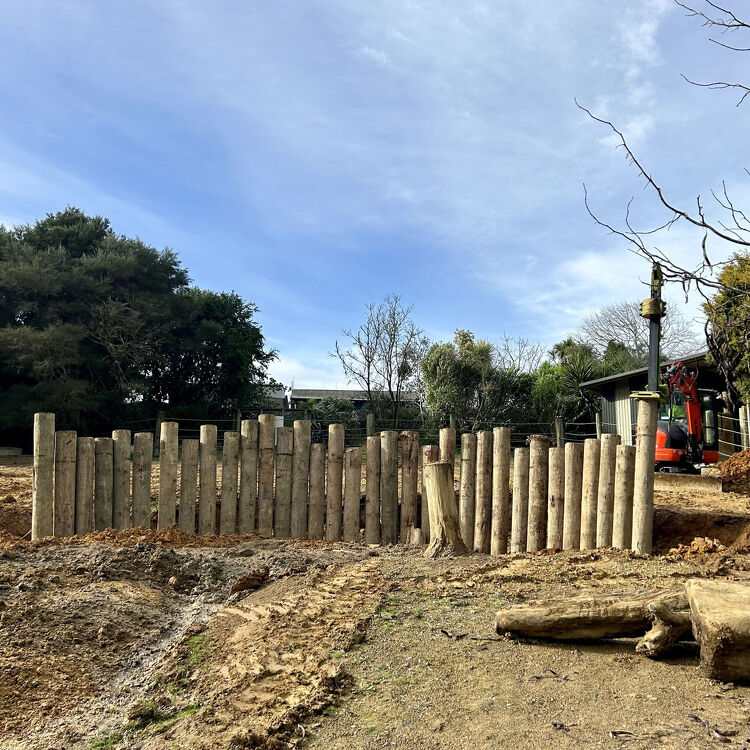 Fully Fenced Retaining Wall Gallery